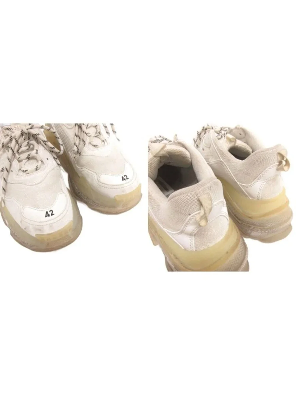 Balenciaga Triple S Sneakers Clear Sole White Uk8 Shoes